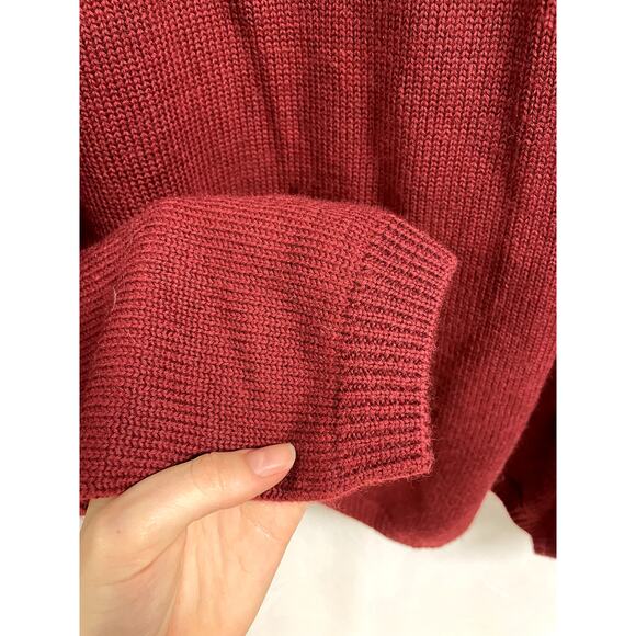 THE J PETERMAN CO NEW Merino Wool Crewneck Pullover Sweater in Maroon Men's XL - Picture 4 of 8
